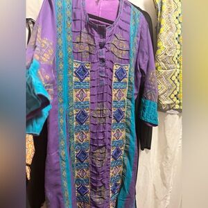 Kaftan-Turquoise & Purple well made